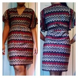 Judith march red zig zag chevron lace dress
